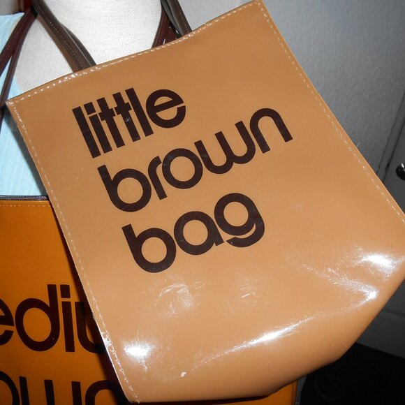 MEDIUM BROWN BAG AND LITTLE BROWN BAG SET BLOOMINGDALE'S TOTES COLLECTION - Picture 3 of 9